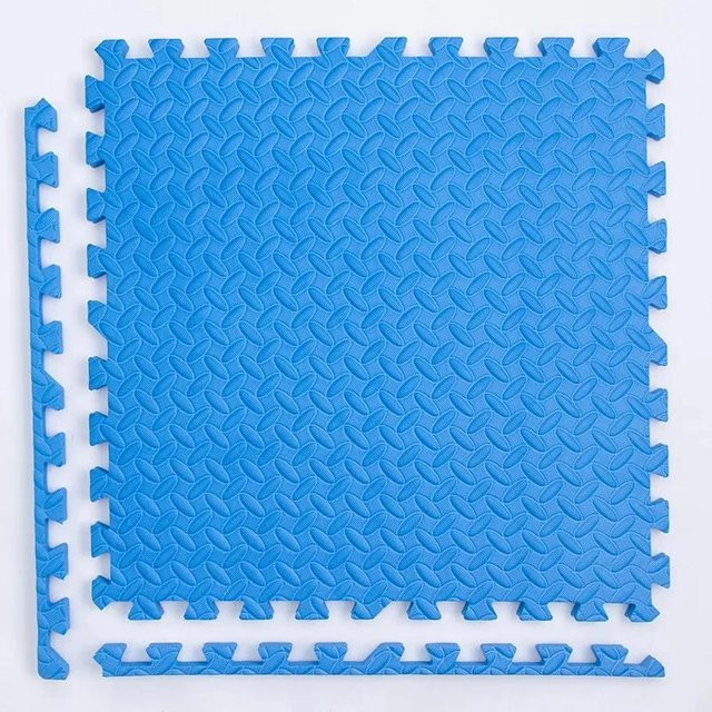 DHDH Puzzle-Fitnessmatte aus EVA-Schaumstoff in Blau, 8-teiliges Set rutschfester Bodenfliesen für dein Heim-Fitnessstudio oder als Spielmatte für Kinder - Bild 1