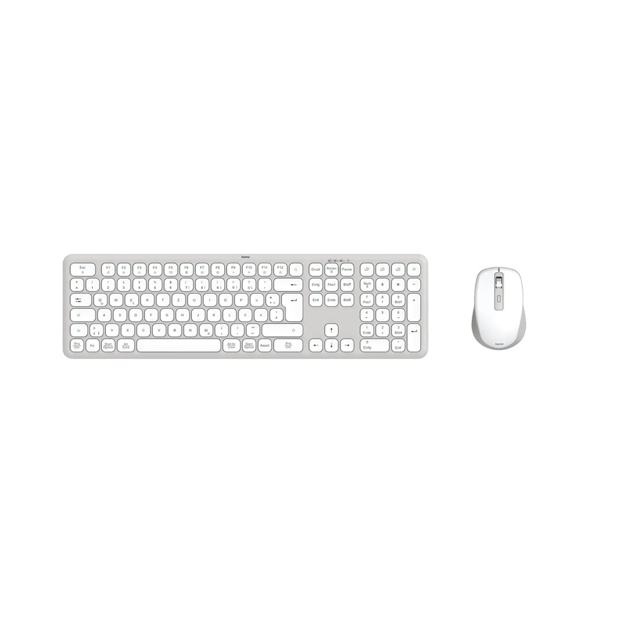 Hama Multi Device Tastatur-Maus-Set WKM-550 Kabellos mit Bluetooth und USB-A in Weiß - Bild 1