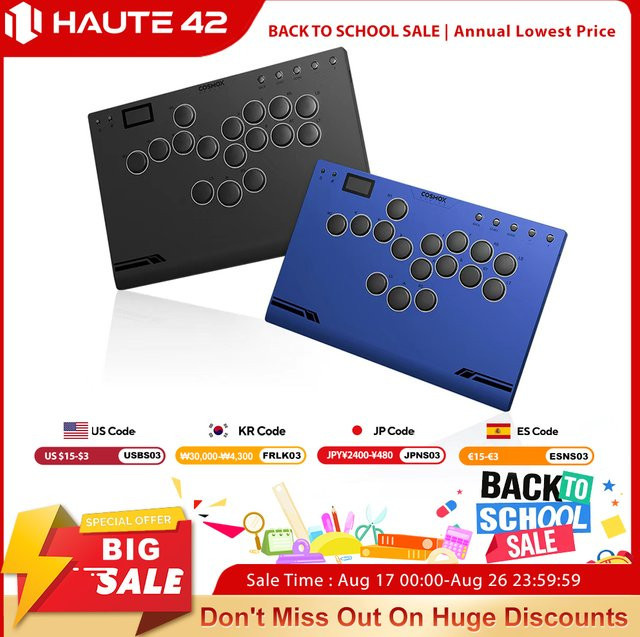 Haute42 M-Ultra Gen 2 Hebelloser Fightstick Controller aus Aluminiumlegierung in Schwarz für PC, PS4 und PS5 - Bild 1