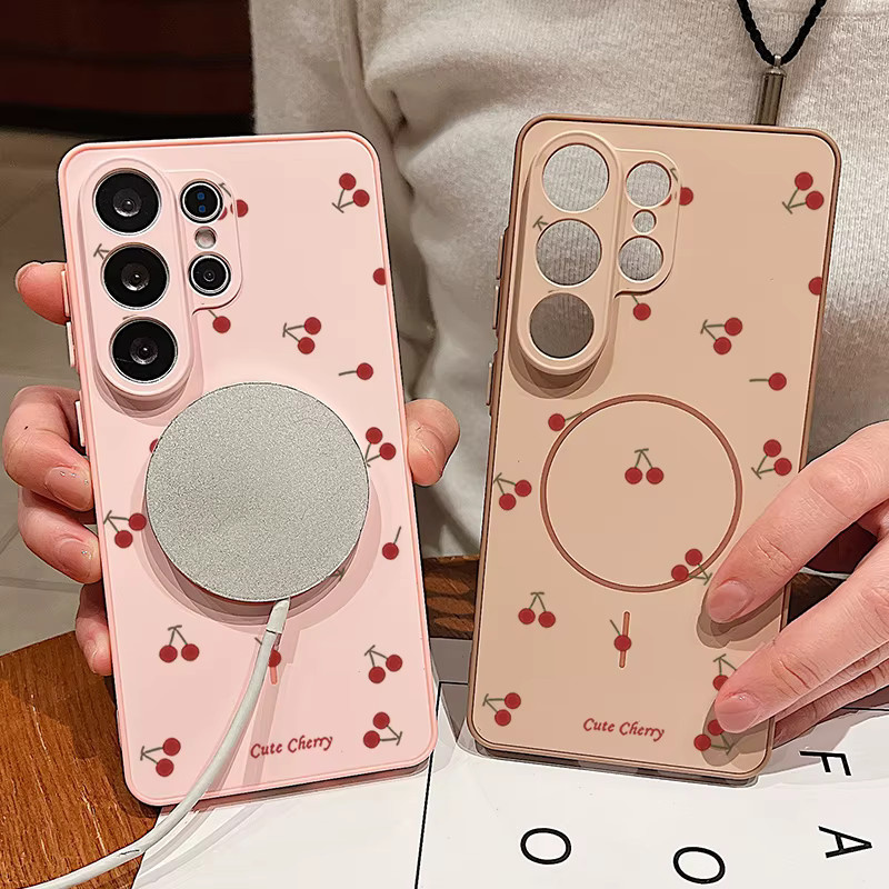Magnetische Handyhülle mit Kirschblütenmuster für Samsung Galaxy S26 S25 S24 S23 S22 Ultra Edge FE A56 A55 A37 A36 A17 A16 in Pink - Bild 4