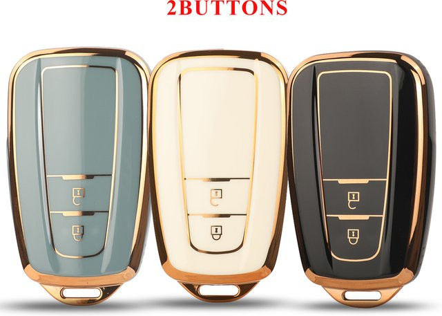 Jingyuqin TPU Auto Schlüsselhülle für Toyota RAV4 2018, Camry 2012-2016 und C-HR, Smart Key Case mit 2 Tasten - Bild 1