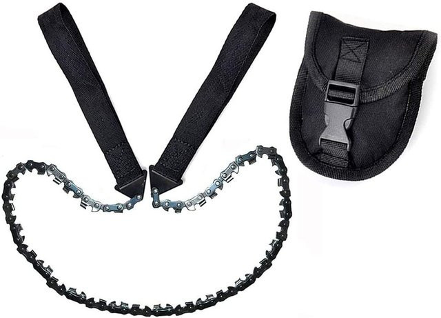 Skeyo 24-Zoll Survival-Taschenkettensäge als zusammenklappbare Handsägekette zum Holzschneiden mit Riemen - Bild 1