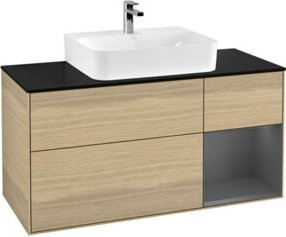 V&B Waschtischunterschrank Finion mit Wandbeleuchtung, Anthrazit, Breite: 120 cm, Tiefe: 50,1 cm, Höhe: 50,1 cm - Bild 1