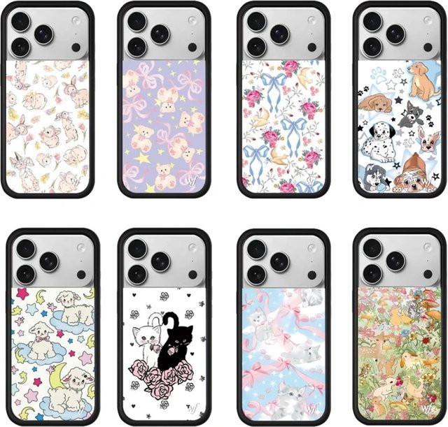 Wildflower Handyhülle mit 3D Hase und Welpe Design für iPhone 12 bis 16 Pro Max Plus in Multicolour - Bild 1