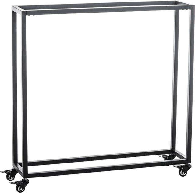 DELUKE Kaminholzregal BETTA aus Metall mit Rollen in Schwarz, B/T/H: 100 x 25 x 100 cm - Bild 1