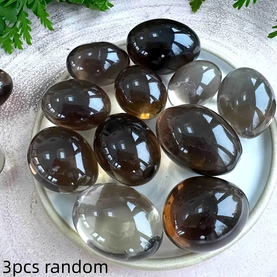 CrystalHola Rauchquarz Trommelsteine in Braun, ovale Edelsteine für DIY Schmuckherstellung - Bild 3