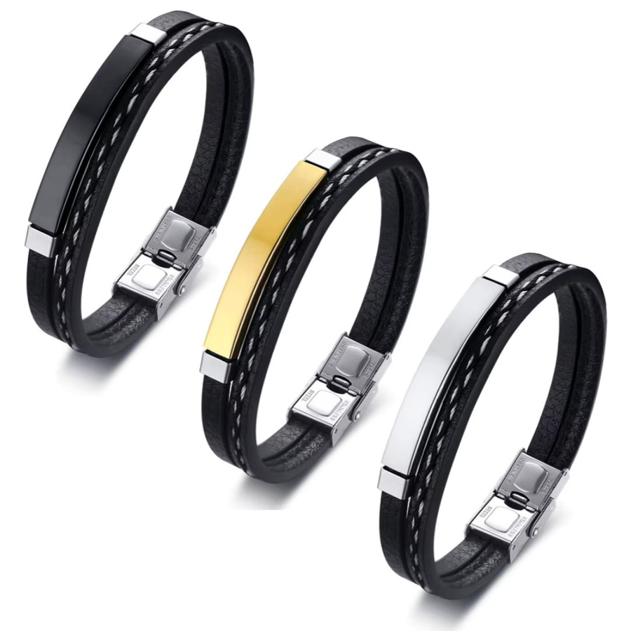 prjewel Armband Leder, Edelstahl, Unisex - Bild 2