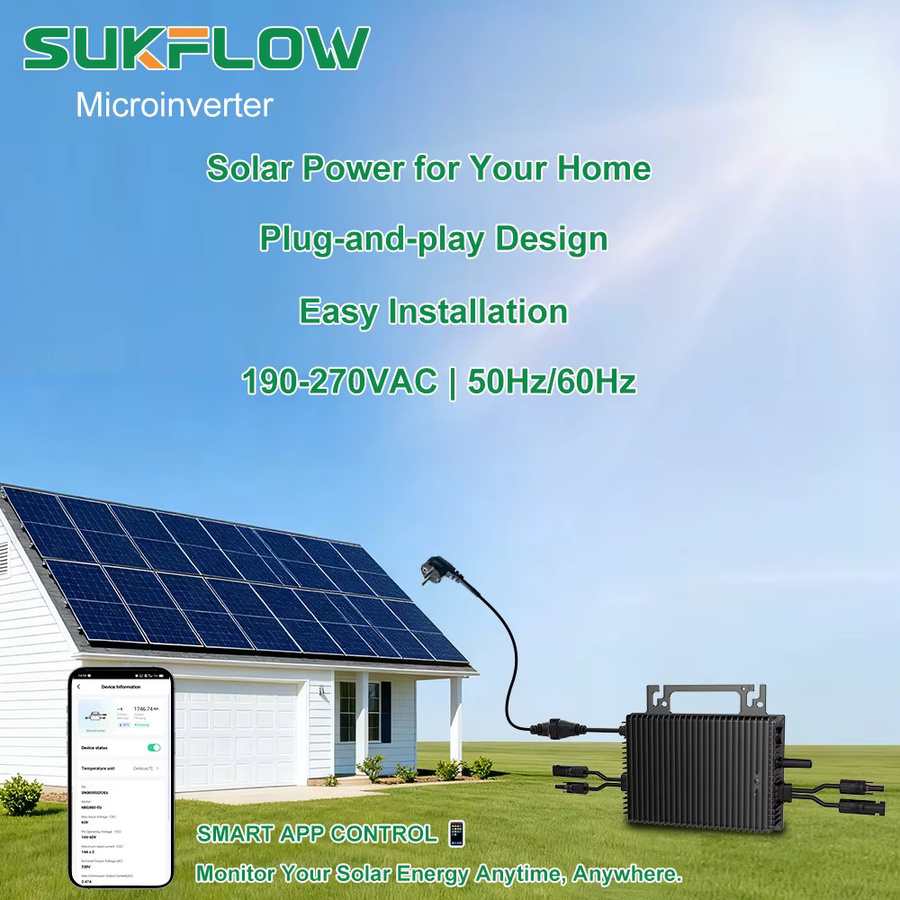 SUKFLOW Zero Export Solar-Mikrowechselrichter 1200W DIY-Heimkit Schwarz, netzgekoppelter 230V Wechselrichter für erneuerbare Energien - Bild 3