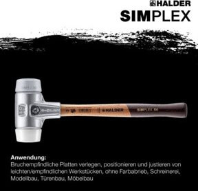 Halder Simplex Schonhammer aus Aluminium mit TPE-Mid/SP in Silber und Grau - Bild 1