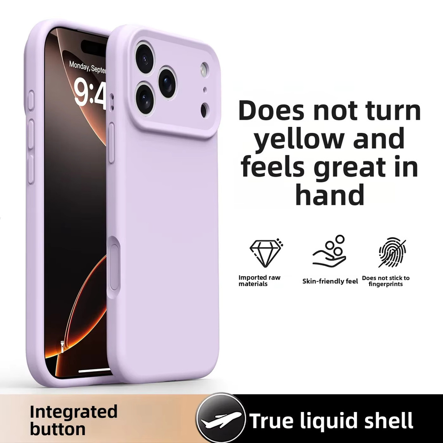 Bonbonfarbene Flüssigsilikon-Handyhülle für Apple iPhone 17, 16, 15, 14, 13 Pro Max mit Kameraobjektivschutz in Multicolour, Green und Purple - Bild 5