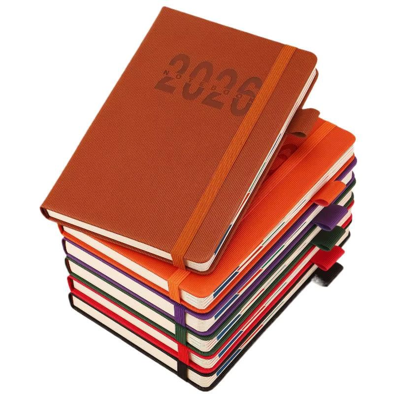Datiertes Hardcover Tages- und Monatsplaner 2026 mit Leder Einband in Schwarz, 400 Seiten - Bild 3