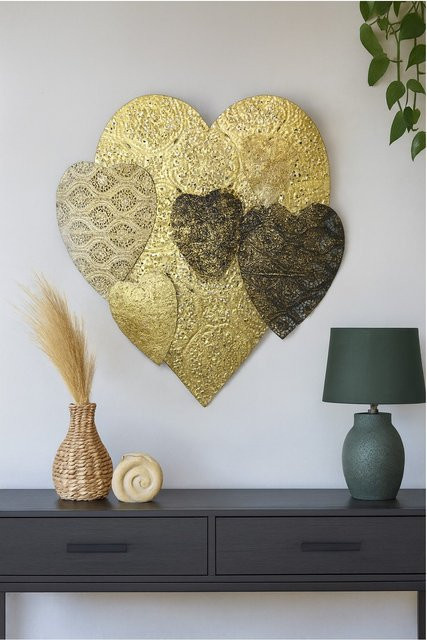 Wanddekoration Helga von möbel direkt online in Gold mit Herz-Motiv aus Metall - Bild 1