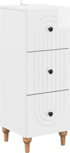 vidaXL Schubladenschrank in Hochglanz Weiß für Wohnzimmer und Schlafzimmer, B/T/H: 33 x 34,5 x 90 cm - Bild 1