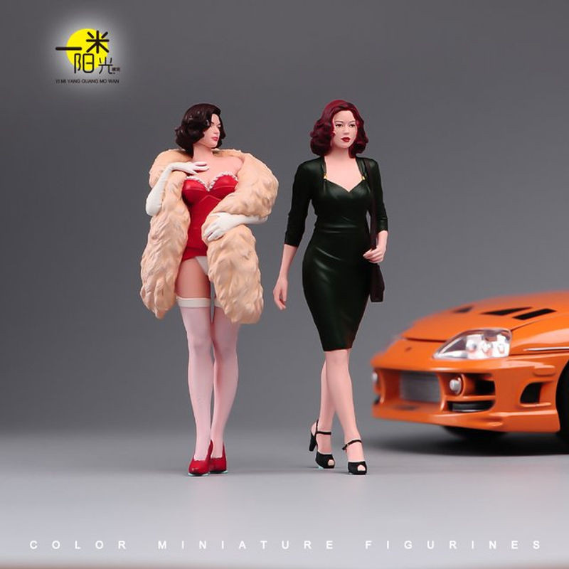 MAK Miniaturen Figuren Paar Charming Beauty Campus Schüchternes Mädchen mit Kopfhörer und Junge aus Kunstharz, mehrfarbig - Bild 1