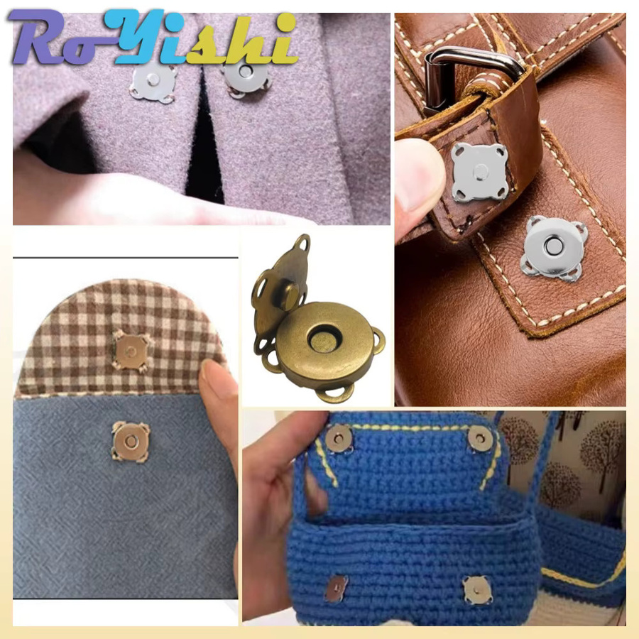 Magnetische Druckknopfverschlüsse für Handtaschen und Geldbörsen in Silber und Bronze, 14/18mm Mini-Adsorptionsschnallen für DIY-Handwerk aus Metall - Bild 3