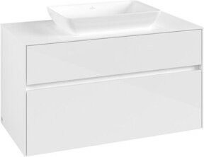 V&B Waschtischunterschrank Collaro in Glossy White mit mittiger Waschtischöffnung, B/H/T: 100 x 54,8 x 50 cm - Bild 1
