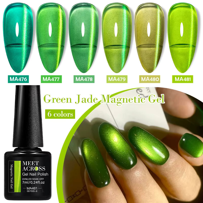 MEET ACROSS Nagellack, Grüner Jade, Gel, Glänzend - Bild 4