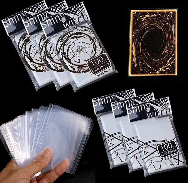 ZYF Kartenhüllen transparent aus Kunststoff, 3 Packungen à 100 Stück, für Fußballkarten, Sportkarten und Tarotkarten, Maße: 61 x 88 mm und 65 x 90 mm - Bild 1
