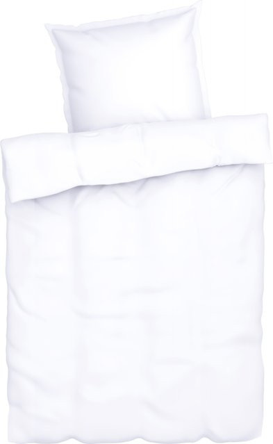 LIVARNO HOME Lyocell-Satin-Bettwäsche aus Baumwolle und Lyocell Tencel in Weiß, Set bestehend aus 1x Bettbezug (135 x 200 cm) und 1x Kissenbezug (80 x 80 cm) - Bild 1