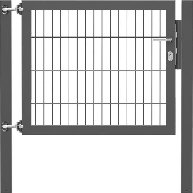 Einzeltor Flexo Plus in Anthrazit mit Pfosten, Breite: 100 cm, Höhe: 80 cm, Pfosten B/T/H: 80 x 80 x 80 cm - Bild 1