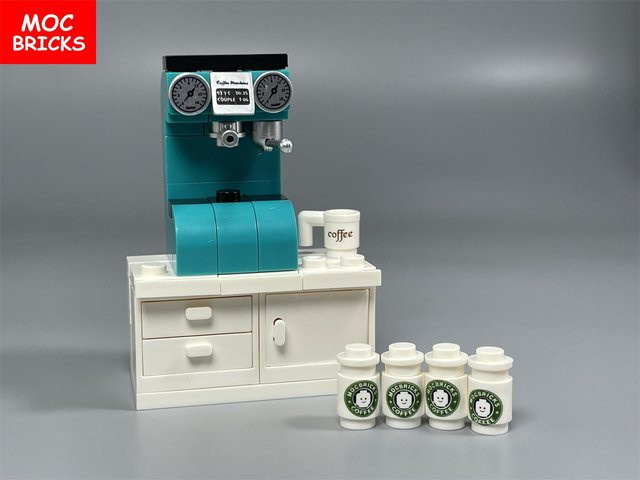 Yiran toy MOC Ziegel Haus Mini Retro Möbel Kochbereich Werkzeug Nähmaschine Wohn-Zubehör, Bausteine, ab 6 Jahren - Bild 1