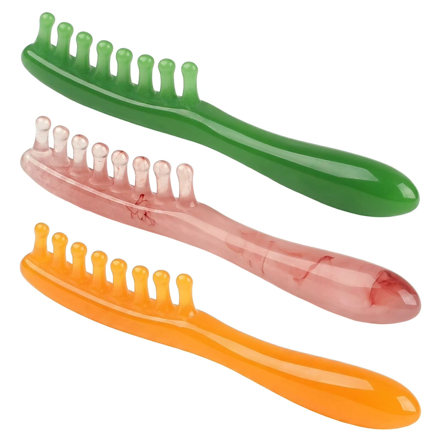 DKSHETOY Kopfhautmassagekamm mit langem Griff, Unisex - Bild 3