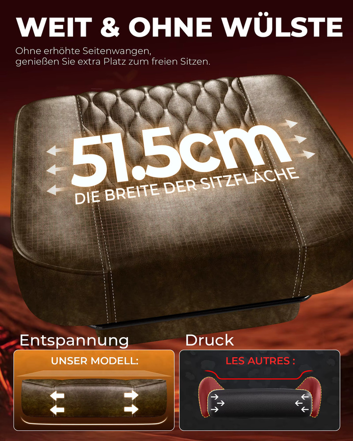 GTPLAYER Gamingstuhl aus Kunstleder in Schwarz oder Braun, ergonomischer Bürostuhl mit Kopfstütze, Armlehnen und Höhenverstellung - Bild 2