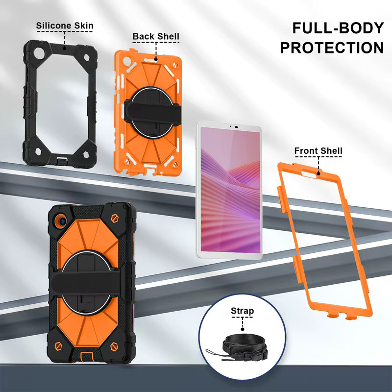 Robuste Lenovo Tab One 8,7 Zoll Tablet-Hülle mit 360 Grad drehbarem Griff und Standfunktion in Pink oder Orange - Bild 2