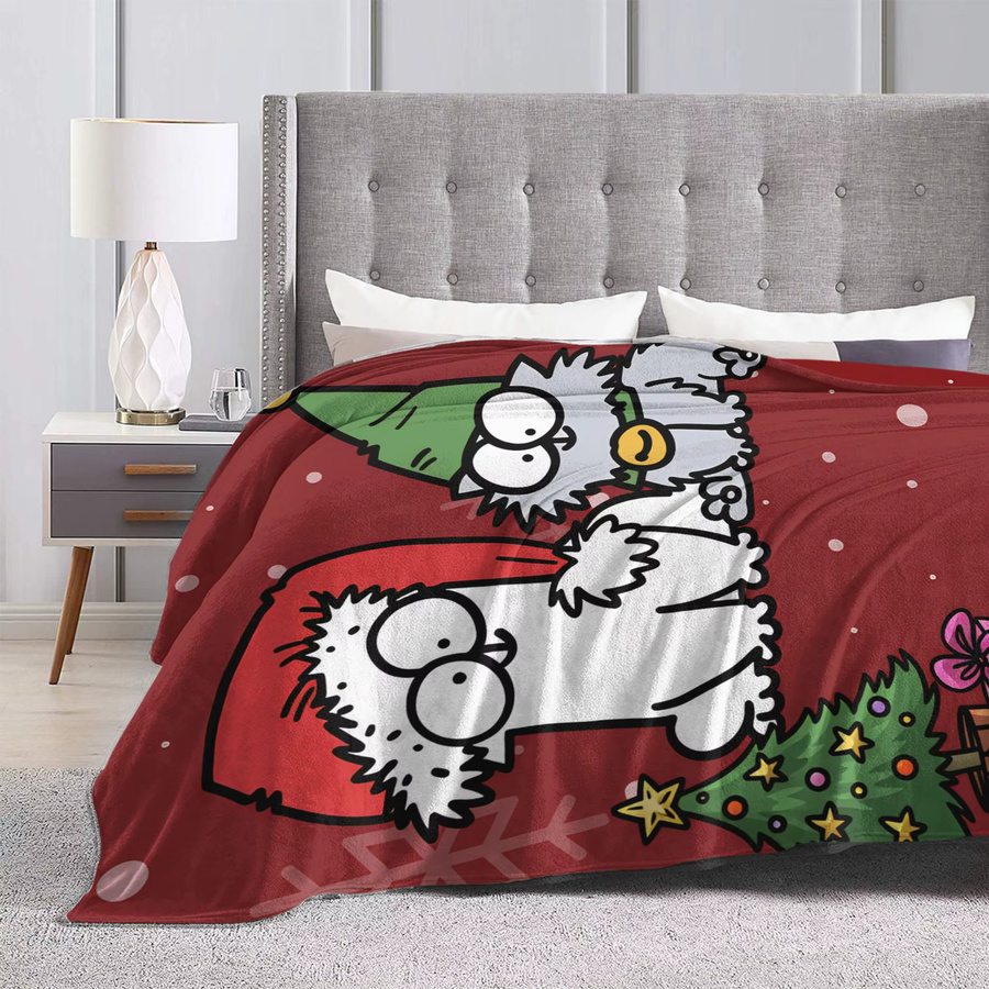 Potdemiel Flanell Decke mit Cartoon Simons Katze Design, weiche Kuscheldecke aus Polyester für Couch und Bett - Bild 3