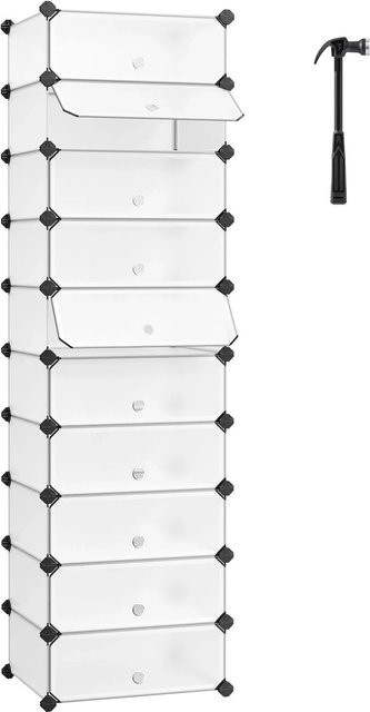 Songmics Steckregal Damion mit 10 Fächern und Türen in Weiß - Bild 1