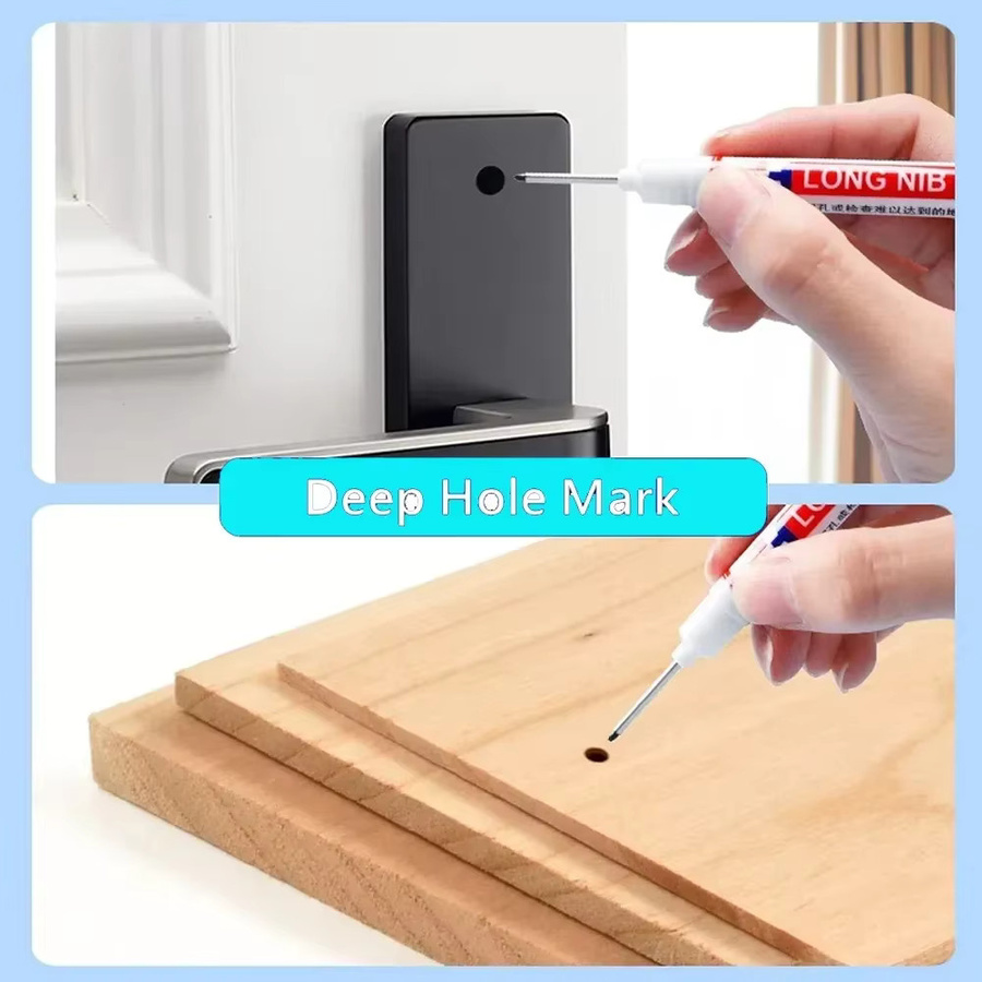 Wasserdichte Markierungsstifte mit langem Kopf für Metall und Holz, 2 cm Spitze, Farben: Rot, Schwarz, Blau, Grün - Bild 5