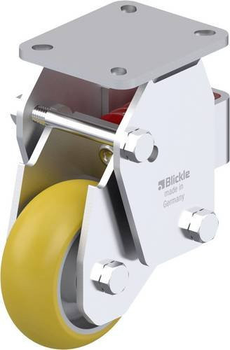Blickle Stahlblech-Bockrolle BHF-ALTH 101K-1-FA-CO in Silber mit 100 mm Rad-Durchmesser und 350 kg Tragfähigkeit - Bild 1