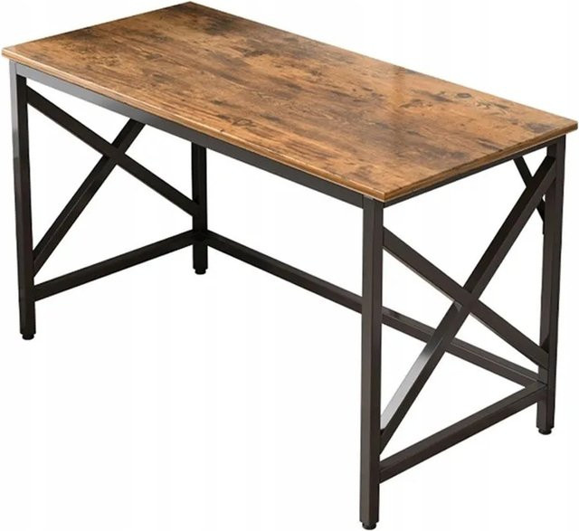 Rebiko Industrieller Computertisch im Loft-Design, Braun, B/T/H: 115 x 60 x 78 cm - Bild 1