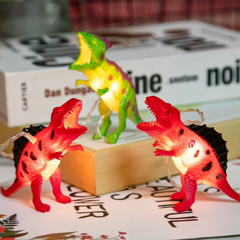 Dinosaurier Lichterkette mit 10 bunten LEDs für Kinder und Partydekoration, Länge: 1,5 m - Bild 3