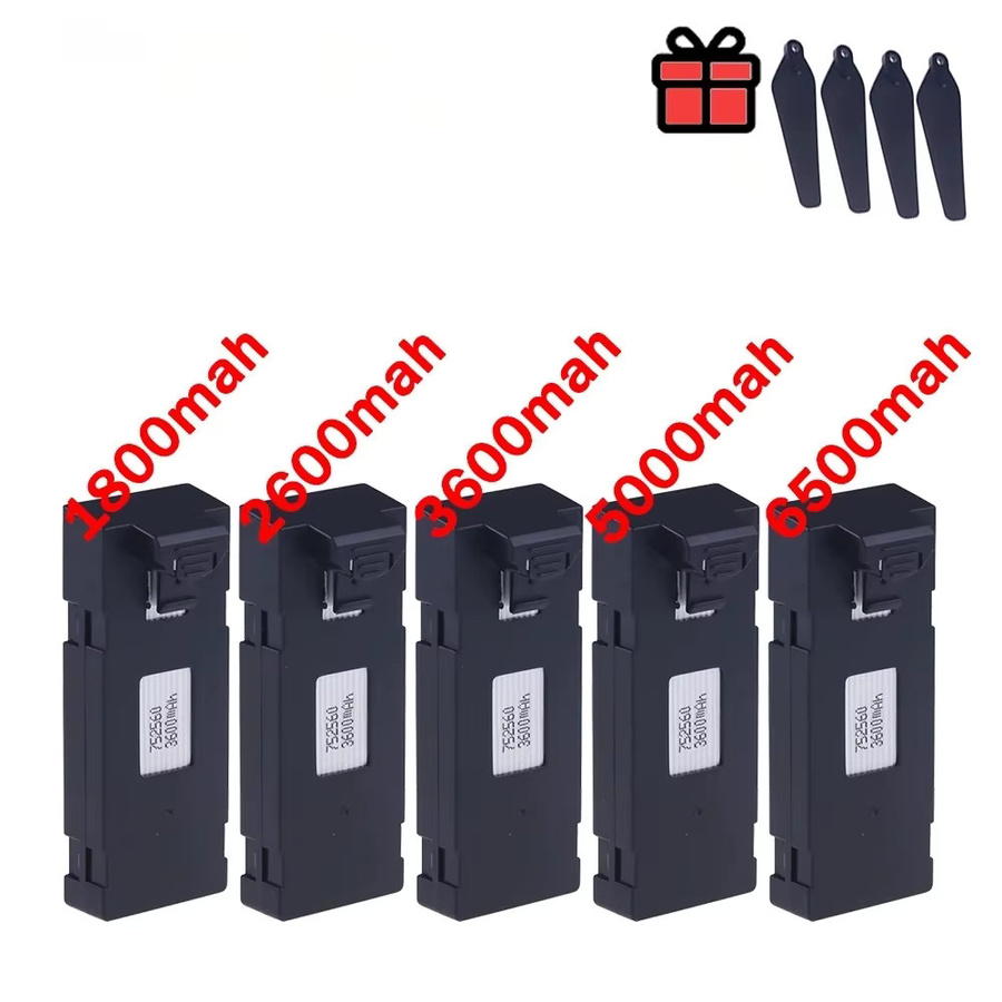 GAOLAG Akku für E88 E88PRO E99 E525 E100 S98 F185 F195 RC Quadcopter, 1800mAh, 3,7V, Schwarz - Bild 3