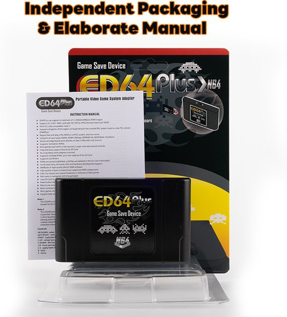 EVERDRIVE ED64 Plus 340-in-1 Spielkarte für N64 Videospielkonsole, Schwarz, NTSC und PAL kompatibel - Bild 1