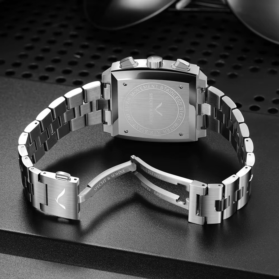 Specht & Söhne Chronograph, Quarz-Armbanduhr, Edelstahl, Silber, Herren - Bild 4
