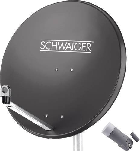 Schwaiger SAT-Anlage SPI9961SET1 ohne Receiver in Schwarz mit 80 cm Durchmesser für 1 Teilnehmer - Bild 1