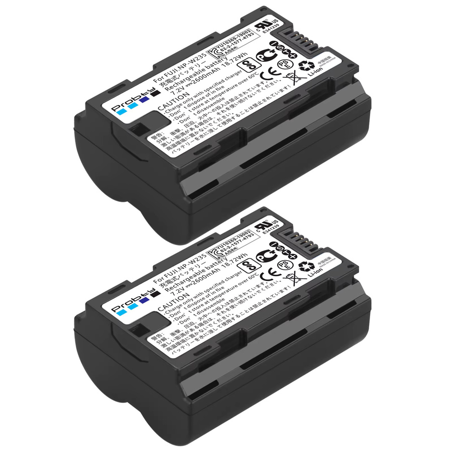 Fujifilm NP-W235 Akku Set mit 2600 mAh und LED-Doppelladegerät in Schwarz für Fuji X-T5, X-T4, GFX 50S II, GFX 100S und X-H2 Kameras - Bild 2