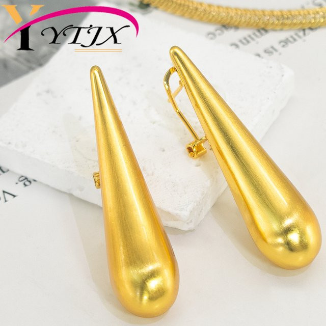 YTJX Ohrringe, Wassertropfen, 18K Goldfarben, Damen - Bild 1