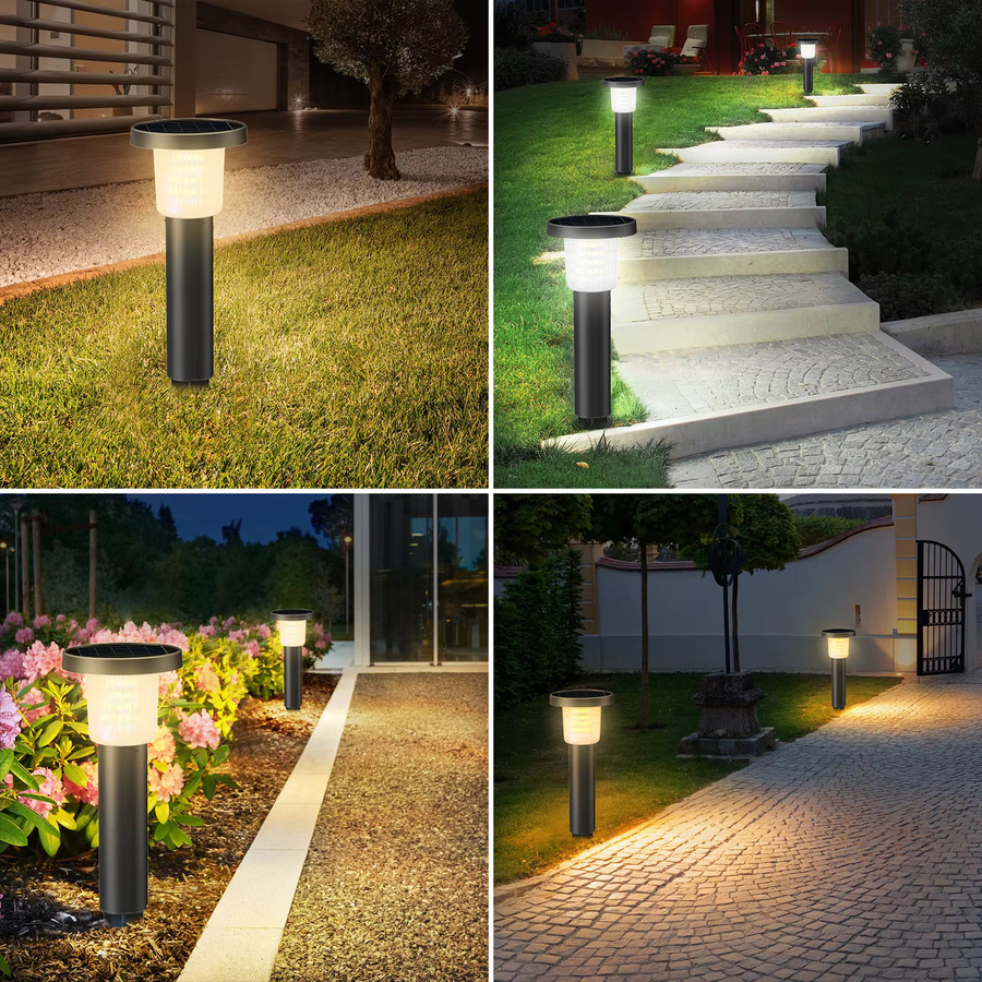 Intelamp 2er-Pack Solar-Wegbeleuchtung aus Edelstahl mit 3800mAh für Garten und Außenbereich - Bild 2