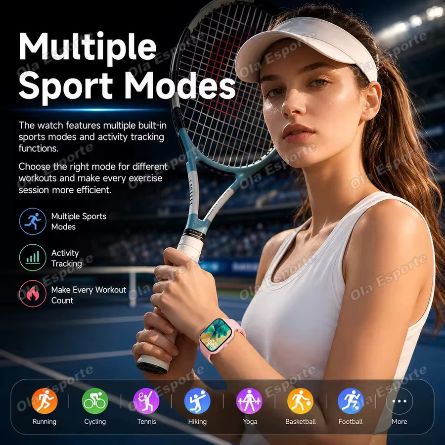 Ola Esporte Smartwatch in Rot mit Bluetooth-Anruffunktion, Herzfrequenz-, Blutsauerstoff- und Schlafüberwachung sowie Sportmodi - Bild 5