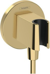 Hansgrohe Wandanschluss Fixfit S mit Brausehalter, Poliert Gold Optik, 1/2 Zoll, Wandmontage - Bild 1
