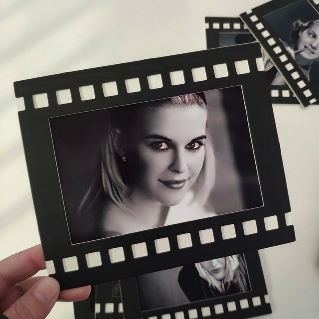 10 Stück Retro Foto Rahmen aus Papier in Schwarz für Hochzeitsdekoration und Fotobox Requisiten - Bild 1
