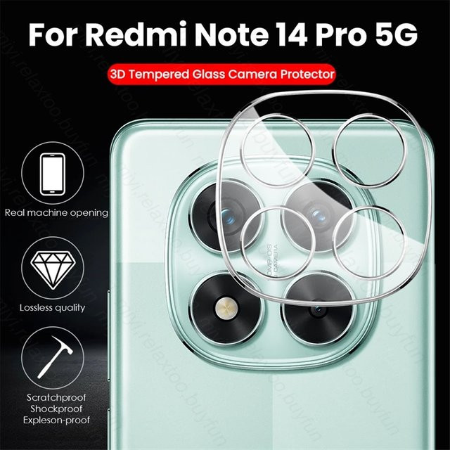Xiaomi HD-Kameraglas für Redmi Note 14 Pro 5G 4G und Redmi Note 15 Pro+ transparentes 3D-Kristall-Hartglas-Objektivschutzglas - Bild 1