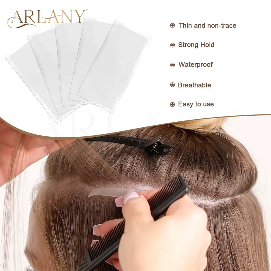 ARLANY Einseitiges Klebeband für Tape-In-Extensions, 120 Tabs, 4 cm x 0,8 cm - Bild 3