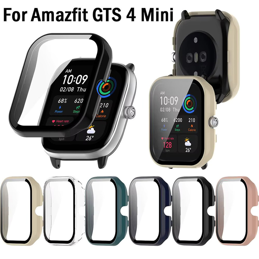 Amazfit GTS 4 Mini Schutzhülle mit gehärtetem Glas, Schwarz, transparent - Bild 3
