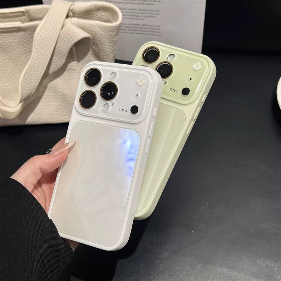 Stoßfeste Handyhülle aus gehärtetem Glas mit großem Kamerafenster für iPhone, Farbe: Orange - Bild 3