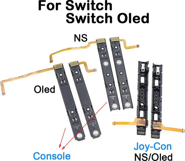 Nintendo Ersatz-Schienen-Slider-Set Flexkabel für Switch und NS OLED-Konsole sowie NS Joy-Con in Schwarz - Bild 1
