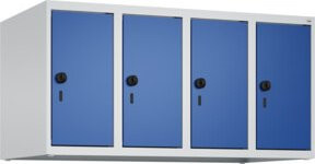 C+P Aufsatzschrank 7035/5010 mit 4 Abteilen und Sicherheits-Drehriegel, B/T/H: 100 x 50 x 50 cm, Lichtgrau und Enzianblau - Bild 1